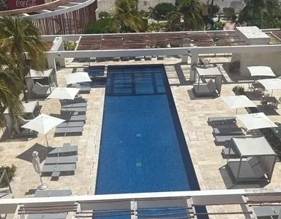 Alberca de La Amada vista desde arriba en Costa Mujeres, Cancún