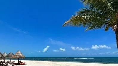 Playa privada con palapas en La Amada, Costa Mujeres, Cancún
